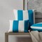 Blue Stain Resistant Performance Pet Friendly Stripe Print Upholstery Fabric by The Yard - SKU: Aruba Azure